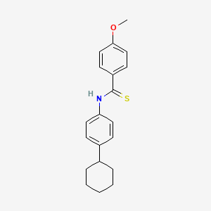 molecular formula C20H23NOS B12647410 Benzenecarbothioamide, N-(4-cyclohexylphenyl)-4-methoxy- CAS No. 147701-87-9