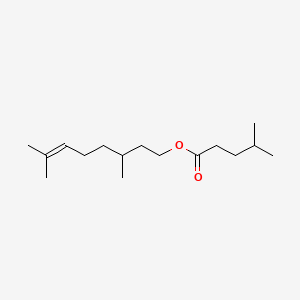 molecular formula C16H30O2 B12647429 3,7-Dimethyloct-6-enyl 4-methylvalerate CAS No. 71662-18-5