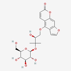 4-[(2S)-2-hydroxy-3-methyl-3-[[(2S,3R,4S,5S,6R)-3,4,5-trihydroxy-6-(hydroxymethyl)-2-oxanyl]oxy]butoxy]-7-furo[3,2-g][1]benzopyranone