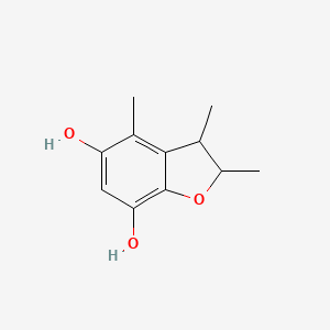 molecular formula C11H14O3 B1264755 2,3,4-Trimethyl-5,7-dihydroxy-2,3-dihydrobenzofuran 