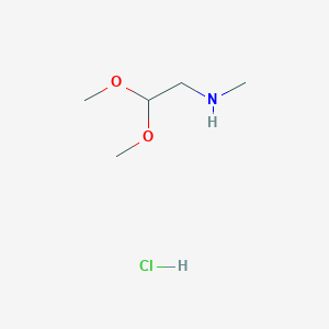 molecular formula C5H13NO2.ClH<br>C5H14ClNO2 B12647599 2,2-Dimethoxyethyl(methyl)ammonium chloride CAS No. 56766-80-4