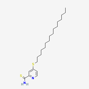 molecular formula C22H38N2S2 B12647695 2-Pyridinecarbothioamide, 4-(hexadecylthio)- CAS No. 186044-69-9