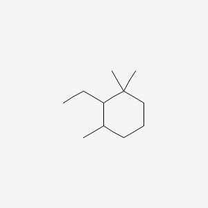 molecular formula C11H22 B12647763 Cyclohexane, 2-ethyl-1,1,3-trimethyl- CAS No. 442662-72-8