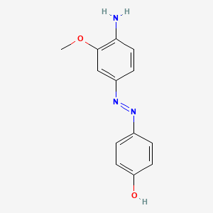 molecular formula C13H13N3O2 B12647827 4'-Hydroxy-3-methoxy-4-aminoazobenzene CAS No. 91768-46-6