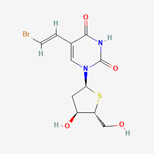 molecular formula C11H13BrN2O4S B12647834 5-[(E)-2-bromoethenyl]-1-[(2S,4S,5R)-4-hydroxy-5-(hydroxymethyl)thiolan-2-yl]pyrimidine-2,4-dione CAS No. 134699-94-8