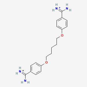 molecular formula C19H26N4O2+2 B1264786 Pentamidinium(2+) 