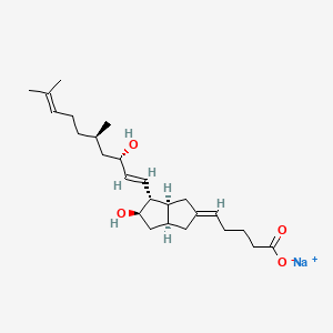 sodium;(5E)-5-[(3aS,4R,5R,6aS)-5-hydroxy-4-[(1E,3S,5R)-3-hydroxy-5,9-dimethyldeca-1,8-dienyl]-3,3a,4,5,6,6a-hexahydro-1H-pentalen-2-ylidene]pentanoate