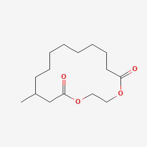 molecular formula C15H26O4 B12648009 7-Methyl-1,4-dioxacyclohexadecane-5,16-dione CAS No. 77633-47-7
