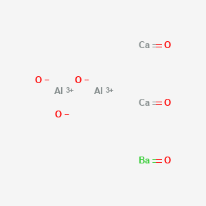 molecular formula Al2BaCa2O6 B12648087 Dialuminium barium dicalcium hexaoxide CAS No. 98072-16-3