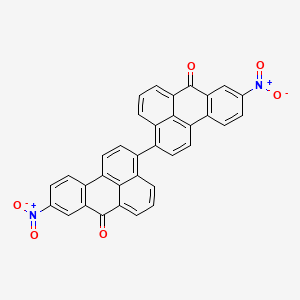molecular formula C34H16N2O6 B12648113 (3,3'-Bi-7H-benz(de)anthracene)-7,7'-dione, 9,9'-dinitro- CAS No. 38157-00-5