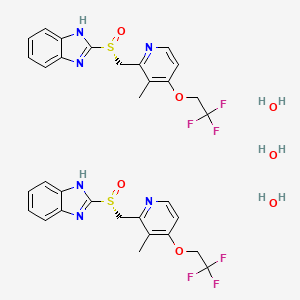 molecular formula C32H34F6N6O7S2 B12648154 Dexlansoprazole sesquihydrate CAS No. 313640-86-7