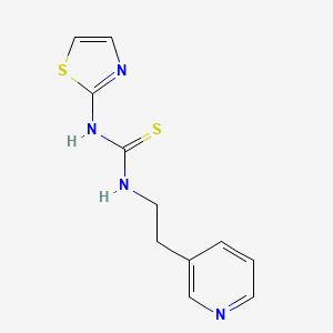 molecular formula C11H12N4S2 B12648168 Thiourea, N-(2-(3-pyridinyl)ethyl)-N'-2-thiazolyl- CAS No. 172505-83-8