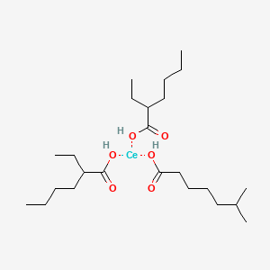 molecular formula C24H48CeO6 B12648199 Bis(2-ethylhexanoato-O)(isooctanoato-O)cerium CAS No. 93981-35-2