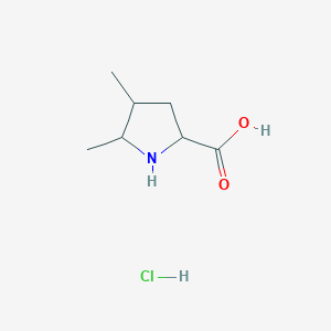 molecular formula C7H14ClNO2 B12648210 4,5-dimethylpyrrolidine-2-carboxylic acid;hydrochloride CAS No. 6297-21-8