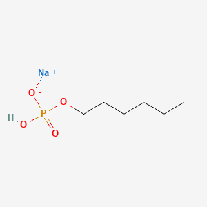 molecular formula C6H14NaO4P B12648306 Phosphoric acid, hexyl ester, sodium salt CAS No. 91575-53-0