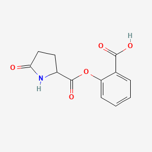 molecular formula C12H11NO5 B12648327 o-Carboxyphenyl 5-oxo-DL-prolinate CAS No. 85153-76-0