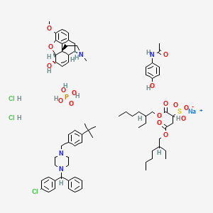 molecular formula C74H105Cl3N4NaO16PS B1264835 Migraleve CAS No. 78168-90-8