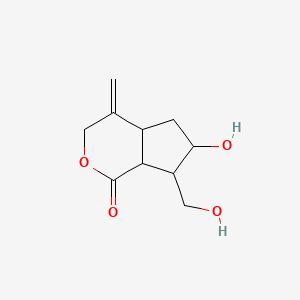 molecular formula C10H14O4 B1264837 6-Hydroxy-7-(hydroxymethyl)-4-methylenehexahydrocyclopenta[c]pyran-1(3h)-one 