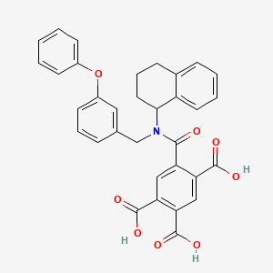 molecular formula C33H27NO8 B1264838 5-[(3-phenoxyphenyl)methyl-(1,2,3,4-tetrahydronaphthalen-1-yl)carbamoyl]benzene-1,2,4-tricarboxylic acid 