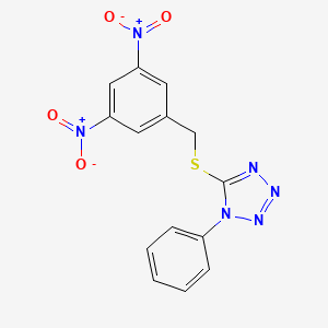 molecular formula C14H10N6O4S B12648408 1H-Tetrazole, 5-(((3,5-dinitrophenyl)methyl)thio)-1-phenyl- CAS No. 81645-87-6