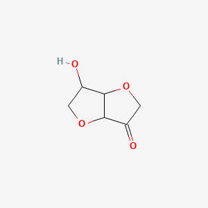 molecular formula C6H8O4 B12648575 3-hydroxy-2,3,3a,6a-tetrahydrofuro[3,2-b]furan-6-one CAS No. 96097-16-4
