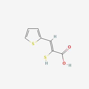 molecular formula C7H6O2S2 B12648606 2-Propenoic acid, 2-mercapto-3-(2-thienyl)- CAS No. 29529-84-8
