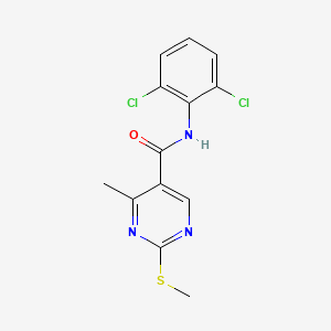 molecular formula C13H11Cl2N3OS B12648642 N-(2,6-Dichlorophenyl)-4-methyl-2-(methylthio)pyrimidine-5-carboxamide 