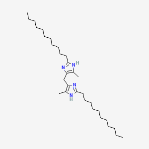molecular formula C31H56N4 B12648699 1H-Imidazole, 4,4'-methylenebis(5-methyl-2-undecyl- CAS No. 96608-90-1