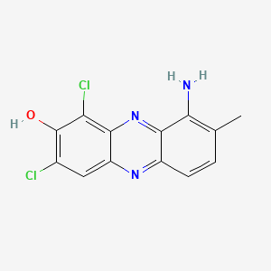molecular formula C13H9Cl2N3O B12648745 9-Amino-1,3-dichloro-8-methylphenazin-2-ol CAS No. 71463-53-1