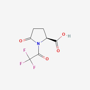 molecular formula C7H6F3NO4 B12648779 5-Oxo-1-(trifluoroacetyl)-L-proline CAS No. 46383-56-6