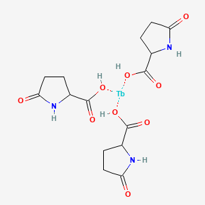 molecular formula C15H21N3O9Tb B12648837 Tris(5-oxo-DL-prolinato-N1,O2)terbium CAS No. 85440-88-6