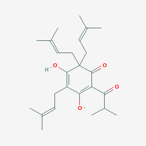 molecular formula C25H35O4- B1264907 5-Hydroxy-4,4,6-tris(3-methylbut-2-en-1-yl)-2-(2-methylpropanoyl)-3-oxocyclohexa-1,5-dien-1-olate 