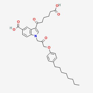 molecular formula C32H39NO7 B1264909 3-(5-Carboxypentanoyl)-1-[3-(4-octylphenoxy)-2-oxopropyl]indole-5-carboxylic acid 
