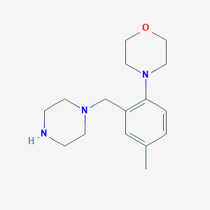 molecular formula C16H25N3O B12649151 4-[4-Methyl-2-(piperazin-1-ylmethyl)phenyl]morpholine 