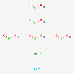 molecular formula B5H5LaMgO10+5 B12649169 Pentaboron lanthanum(3+) magnesium decaoxide CAS No. 75529-20-3