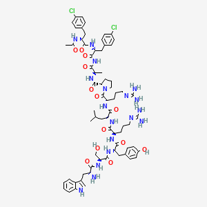 molecular formula C69H92Cl2N18O13 B1264927 LHRH, N-ac-(4-Cl-Phe)(1,2)-trp(3)-arg(6)-alanh2(10)- CAS No. 81608-49-3