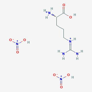molecular formula C6H18N6O8+2 B12649280 [(4S)-4-azaniumyl-4-carboxybutyl]-(diaminomethylidene)azanium;nitric acid CAS No. 269747-61-7