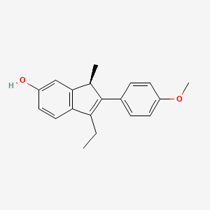 molecular formula C19H20O2 B12649289 (R)-3-Ethyl-2-(4-methoxyphenyl)-1-methyl-1H-inden-6-ol CAS No. 154569-14-9