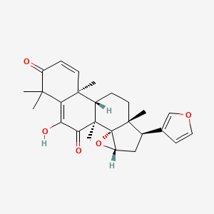 molecular formula C26H30O5 B1264930 (1S,2S,4S,6R,7R,10S,11S)-6-(furan-3-yl)-17-hydroxy-1,7,11,15,15-pentamethyl-3-oxapentacyclo[8.8.0.02,4.02,7.011,16]octadeca-12,16-diene-14,18-dione 