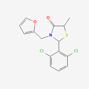 molecular formula C15H13Cl2NO2S B1264932 2-(2,6-Dichlorophenyl)-3-(2-furylmethyl)-5-methyl-thiazolidin-4-one 