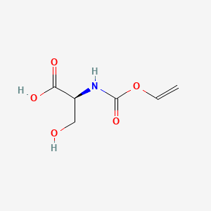 molecular formula C6H9NO5 B12649360 N-(Vinyloxycarbonyl)-L-serine CAS No. 45014-14-0