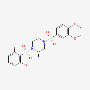 (2S)-1-(2,6-difluorophenyl)sulfonyl-4-(2,3-dihydro-1,4-benzodioxin-6-ylsulfonyl)-2-methylpiperazine