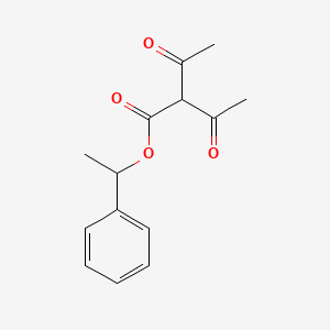 molecular formula C14H16O4 B12649525 1-Phenylethyl 2-acetylacetoacetate CAS No. 85153-66-8