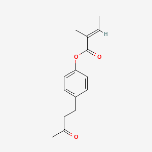 molecular formula C15H18O3 B12649700 4-(3-Oxobutyl)phenyl 2-methylcrotonate CAS No. 84812-72-6