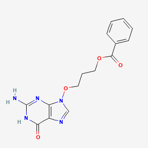 molecular formula C15H15N5O4 B12649745 6H-Purin-6-one, 2-amino-9-(2-(benzoyloxy)ethoxy)-1,9-dihydro- CAS No. 114778-62-0