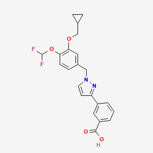 3-[1-[[3-(Cyclopropylmethoxy)-4-(difluoromethoxy)phenyl]methyl]pyrazol-3-yl]benzoic acid