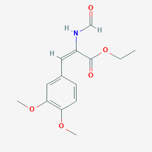 molecular formula C14H17NO5 B12649849 Ethyl 2-formamido (3,4-dimethoxyphenyl) acrylate CAS No. 136986-58-8