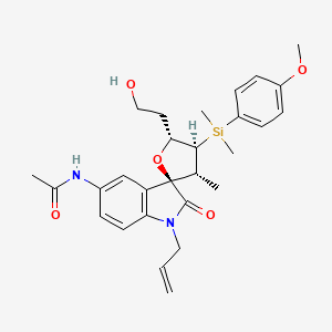 N-[(3R,3'R,4'S,5'R)-5'-(2-hydroxyethyl)-4'-[(4-methoxyphenyl)-dimethylsilyl]-3'-methyl-2-oxo-1-prop-2-enyl-5-spiro[indole-3,2'-oxolane]yl]acetamide