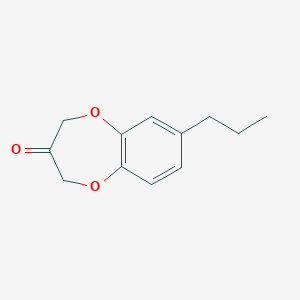 molecular formula C12H14O3 B12649997 2H-1,5-Benzodioxepin-3(4H)-one, 7-propyl- CAS No. 207228-93-1