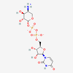 molecular formula C14H22N3O15P2- B1265009 UDP-4-amino-4-deoxy-beta-L-arabinopyranose(1-) 